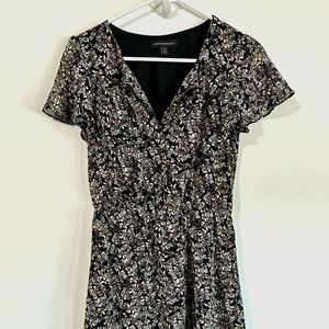 Banana Republic Black Floral Minidress Size Xs - image 1